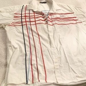 COOGI | Button Down Shirt 4XL Red White Embroider